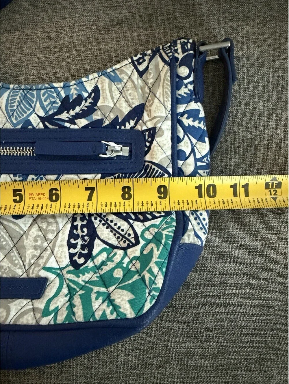 Vera Bradley Vivian In Santiago Blue Gray Crossbody Blue Strap